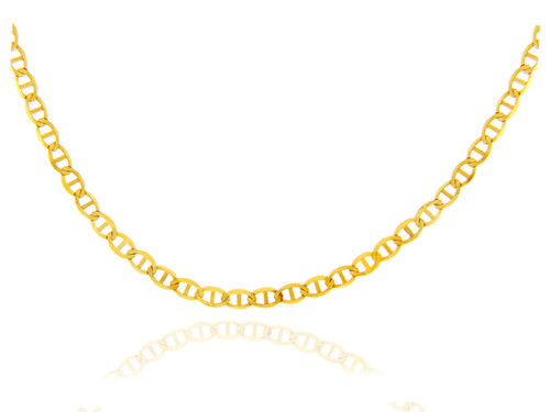  Yellow Gold 2.53mm Flat Mariner Chain