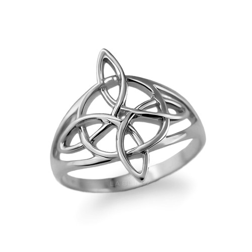 Sterling Silver Celtic Trinity Knot Openwork Triquetra Ring