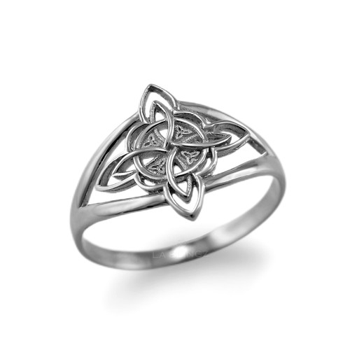 Sterling Silver Celtic Trinity Knot Triquetra Ring for Women