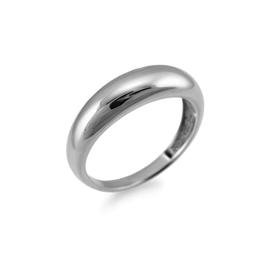 Polished Sterling Silver Hollow Ring Band for Women