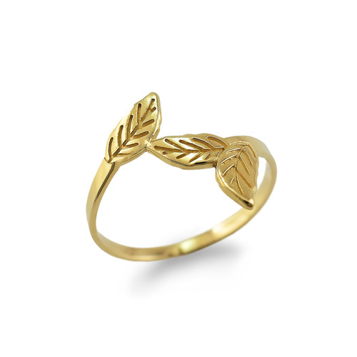 Gold Leaves Ring for Women