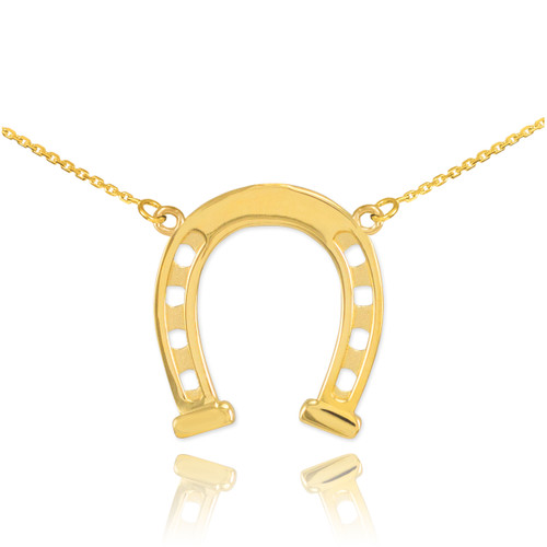 14k Polished Gold Horseshoe Necklace