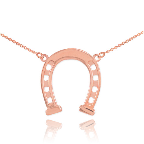 14k Rose Gold Horseshoe Necklace