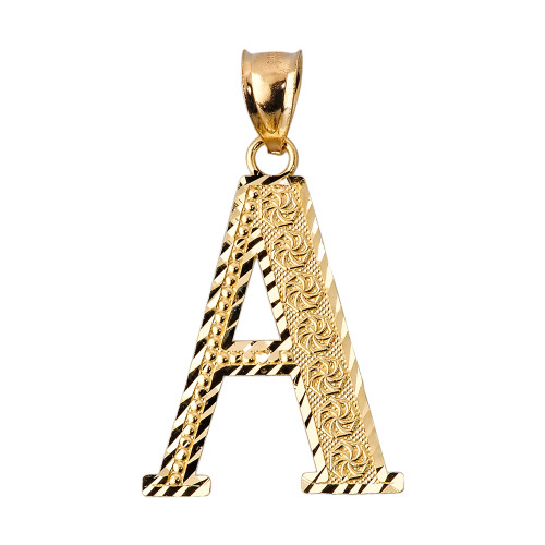 Initial A Gold Charm Pendant