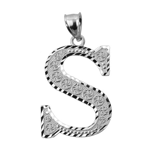 Initial S Silver Charm Pendant