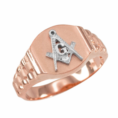 Rose Gold Masonic Ring