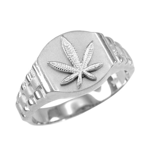 White Gold Marijuana Ring