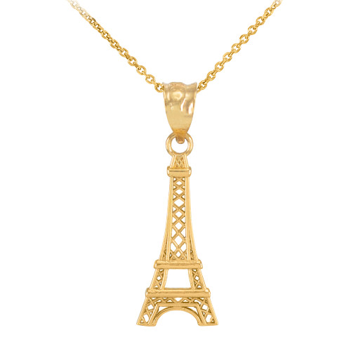 gold Eiffel tower necklace