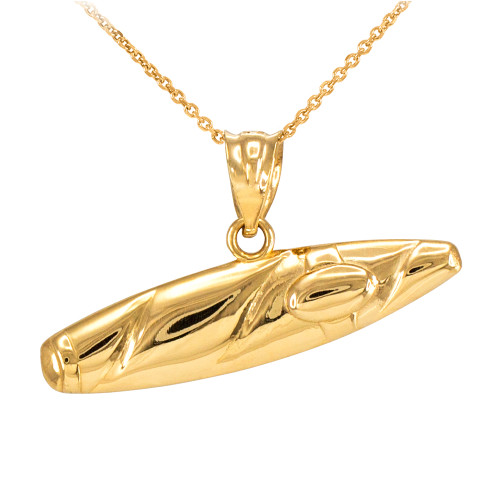Solid Gold Cigar Pendant Necklace