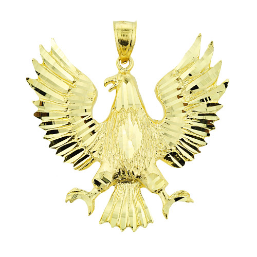 Solid Gold Polished Eagle Pendant