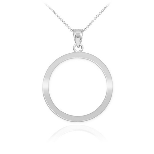 White Gold Circle Of Life Karma Pendant Necklace