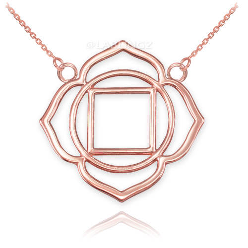 14K Rose Gold Muladhara Chakra Womens Yoga Necklace