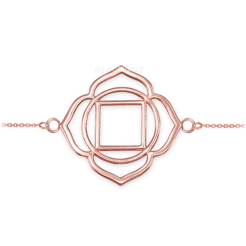 14K Rose Gold Muladhara Chakra Womens Yoga Bracelet