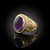 Gold Jerusalem Cross Purple Amethyst Statement Ring