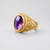 Gold Jerusalem Cross Purple Amethyst Statement Ring