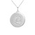 Letter "C" disc pendant necklace with diamonds in 10k or 14k white gold.