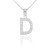 White Gold Letter "D" Diamond Initial Pendant Necklace