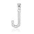 White Gold Letter "J" Diamond Initial Pendant Necklace