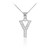 White Gold Letter "Y" Diamond Initial Pendant Necklace