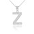 White Gold Letter "Z" Diamond Initial Pendant Necklace