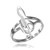 White Gold Music Note Dainty Ring