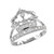 White Gold Queen Crown CZ Ring
