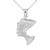 White Gold Queen Nefertiti Filigree Pendant Necklace