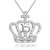 White Gold Quinceanera Crown With Cross Pendant Necklace