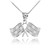 White Gold Racing Flags Pendant Necklace