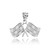 White Gold Racing Flags Pendant Necklace