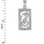 White Gold Rectangular Beaded Frame Seahorse Pendant Necklace