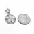White Gold Roped Circle Hawaiian Plumeria Flower Charm Pendant Necklace