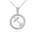 White Gold Sagittarius Zodiac Sign in Circle Rope Pendant Necklace