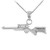 White Gold Scope Sniper Rifle Pendant Necklace