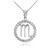 White Gold Scorpio Zodiac Sign in Circle Rope Pendant Necklace