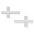 White Gold Sideways Cross Stud Earrings