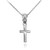 White Gold Smooth Mini Cross Necklace