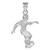 White Gold Soccer Player Sports Pendant Necklace