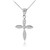 White Gold Solitaire Diamond Cross Dainty Charm Pendant Necklace