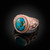 Rose Gold Star of David Blue Copper Turquoise Jewish Statement Ring