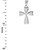 White Gold Solitaire Diamond Heart Cross Charm Pendant Necklace