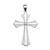 White Gold Solitaire Diamond High Polish Milgrain Cross Pendant Necklace (Medium)