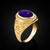 Gold Lotus Yoga Mantra Oval Amethyst Statement Ring