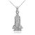 White Gold Space Shuttle Pendant Necklace