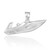 White Gold Speed Boat Pendant Necklace