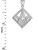 White Gold Square Freemason Diamond Masonic Pendant Necklace