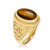 Gold Lotus Yoga Mantra Tiger Eye Gemstone Statement Ring