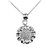White Gold Sunflower Charm Pendant Necklace