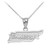White Gold Tennessee State Map Pendant Necklace