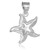 White Gold Textured Starfish Pendant